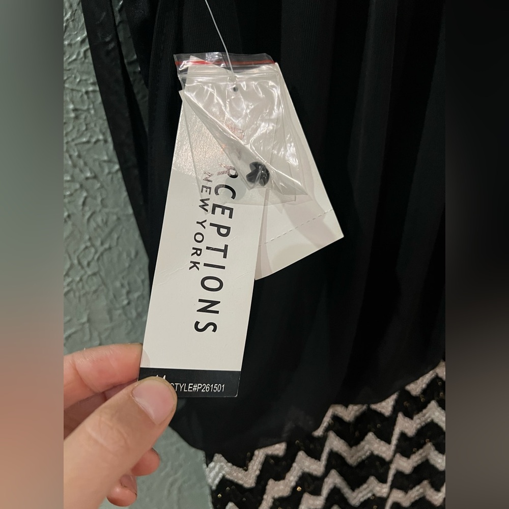 Perceptions NWT Black Print dress - Picture 5 of 5